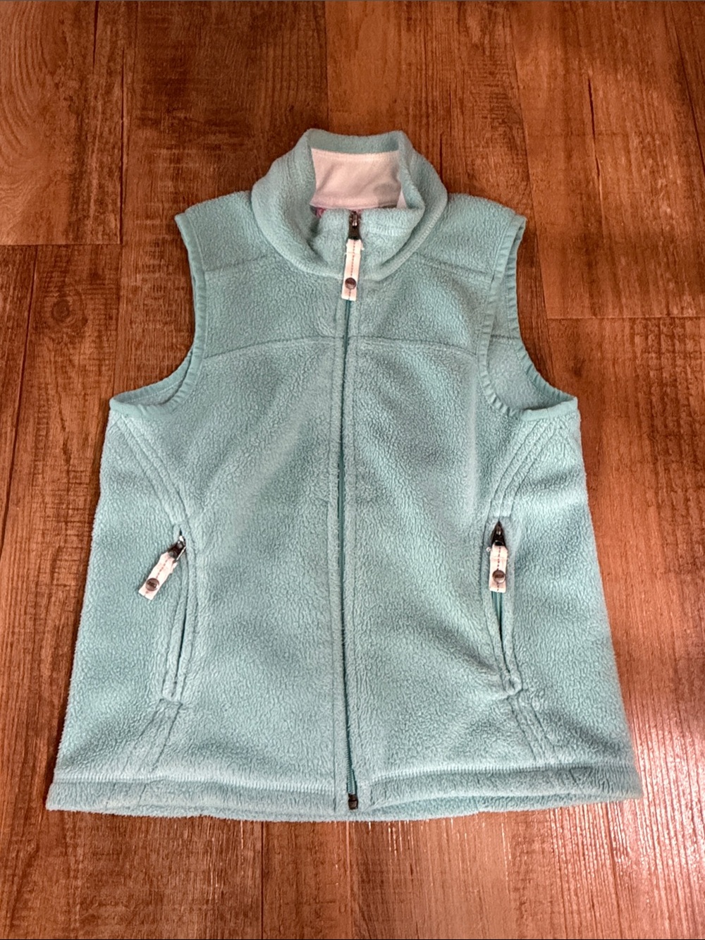 REI girl’s mint green fleece zip up vest size 8